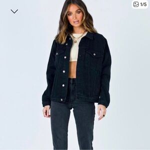 Princess Polly Black phoenix corduroy Trucker Jacket - Women's size US 6